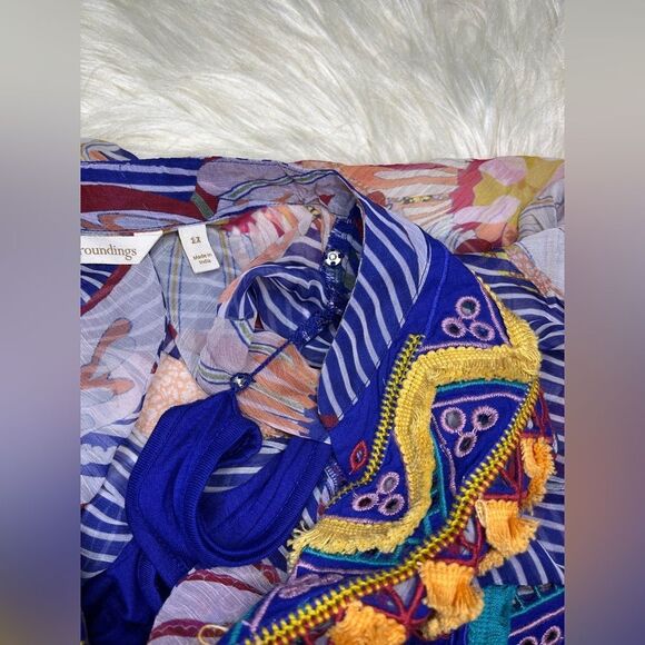 Soft Surroundings Tory Tunic Floral Embroidered Sheer Long Sleeve Sz 2X - Picture 8 of 13